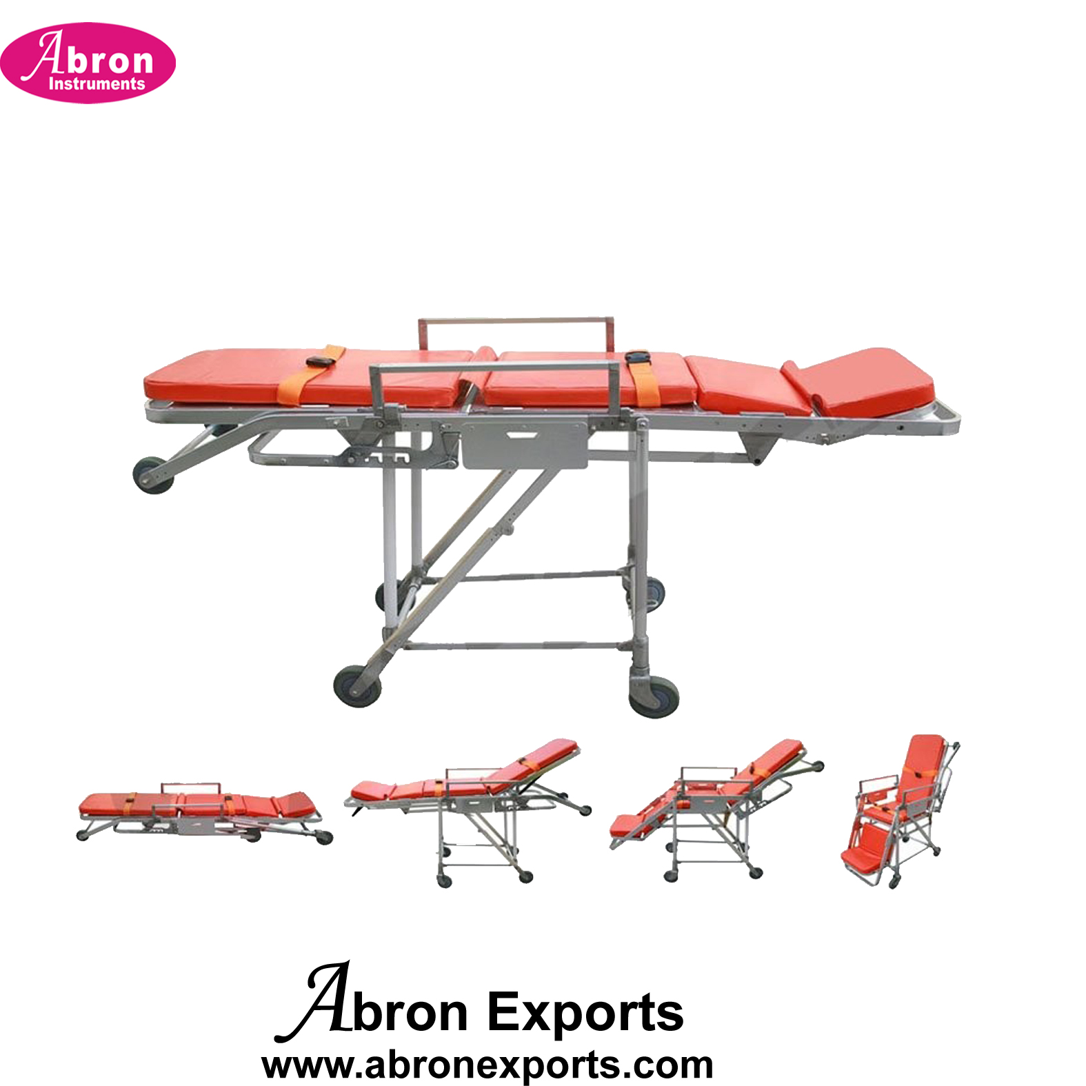 Stretcher Patient Trolley with matress Autoloader Collapsible Medical Use Folding Ambulance abron ambulance Strature cum Wheel chair 123 800x800 ABM-2261SM 